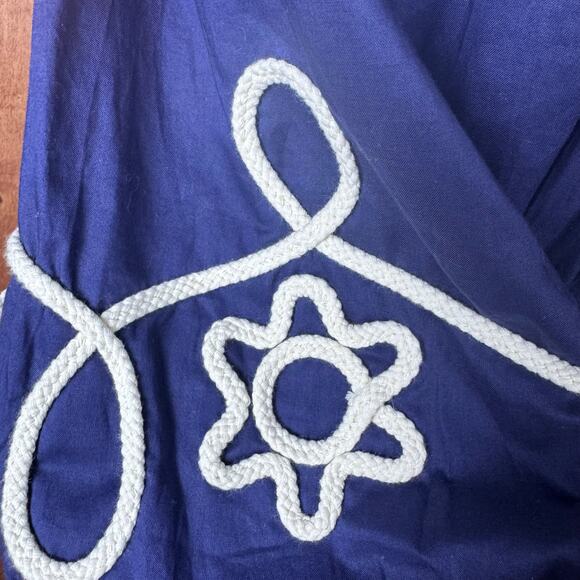 Strut & Bolt SMALL navy blue long sleeve mini dress braid embroidery pockets - Picture 10 of 10